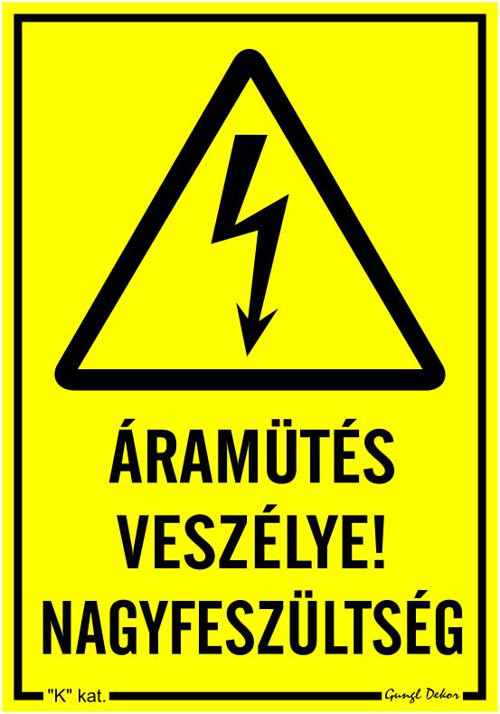Áramütés veszélye! Nagyfeszültség MATRICA "K"