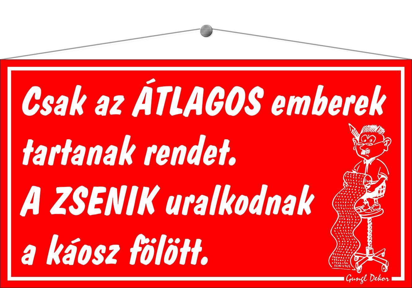 Csak az átlagos emberek tartanak rendet. A zsenik uralkodnak a káosz fölött. HUMOROS TÁBLA