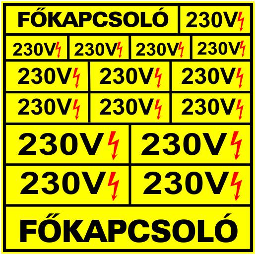 Főkapcsoló és 230 V MATRICA "B"
