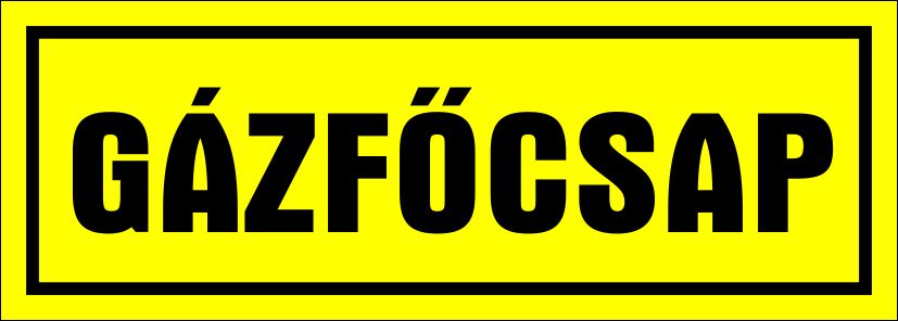 GÁZFŐCSAP ("A" jelű matrica)