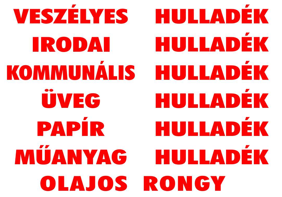 Hulladék feliratok MATRICA "C"