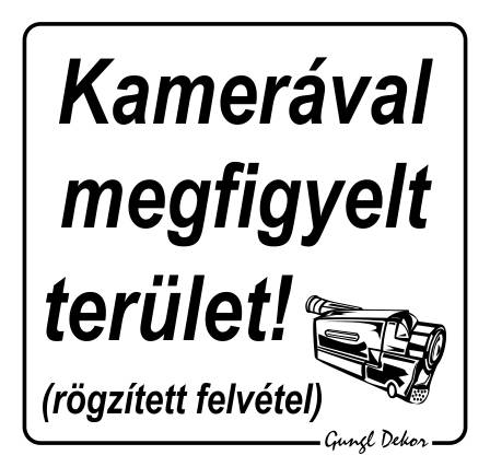 Kamerával megfigyelt terület! (rögzített felvétel) MATRICA "A"