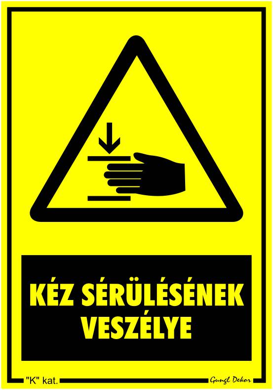 Kéz sérülésének veszélye! MATRICA "K"