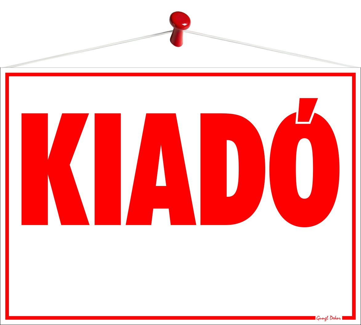 Kiadó (Tábla 35x25 cm-es)