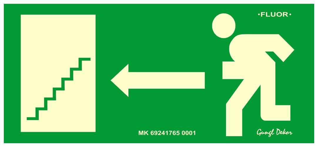 Menekülési irány balra lépcsős MATRICA FLUOR