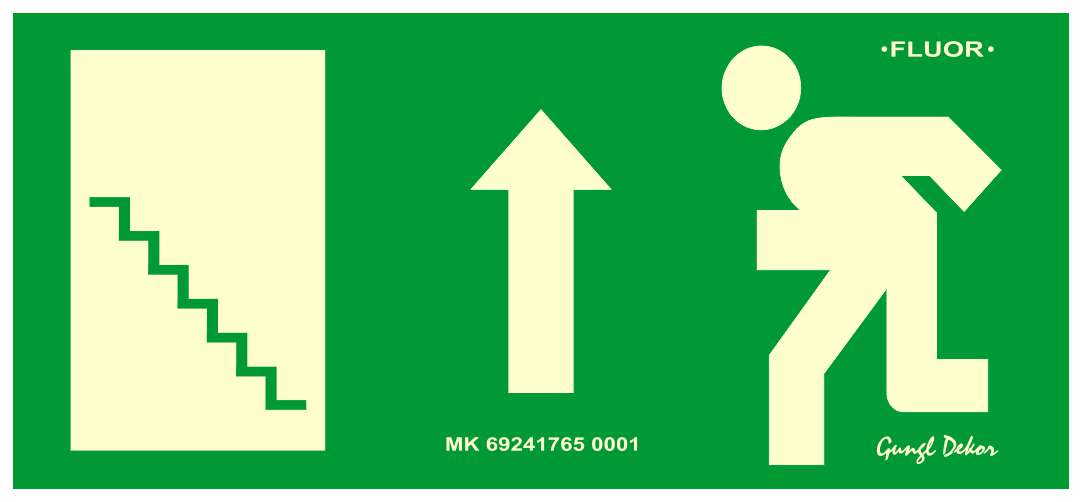 Menekülési irány fel lépcső balra MATRICA FLUOR