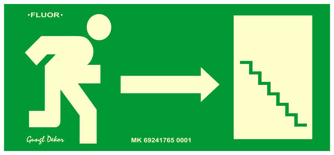 Menekülési irány jobbra lépcsős MATRICA FLUOR