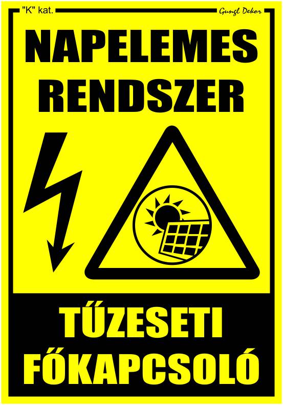 Napelemes rendszer tűzeseti főkapcsoló MATRICA "K"