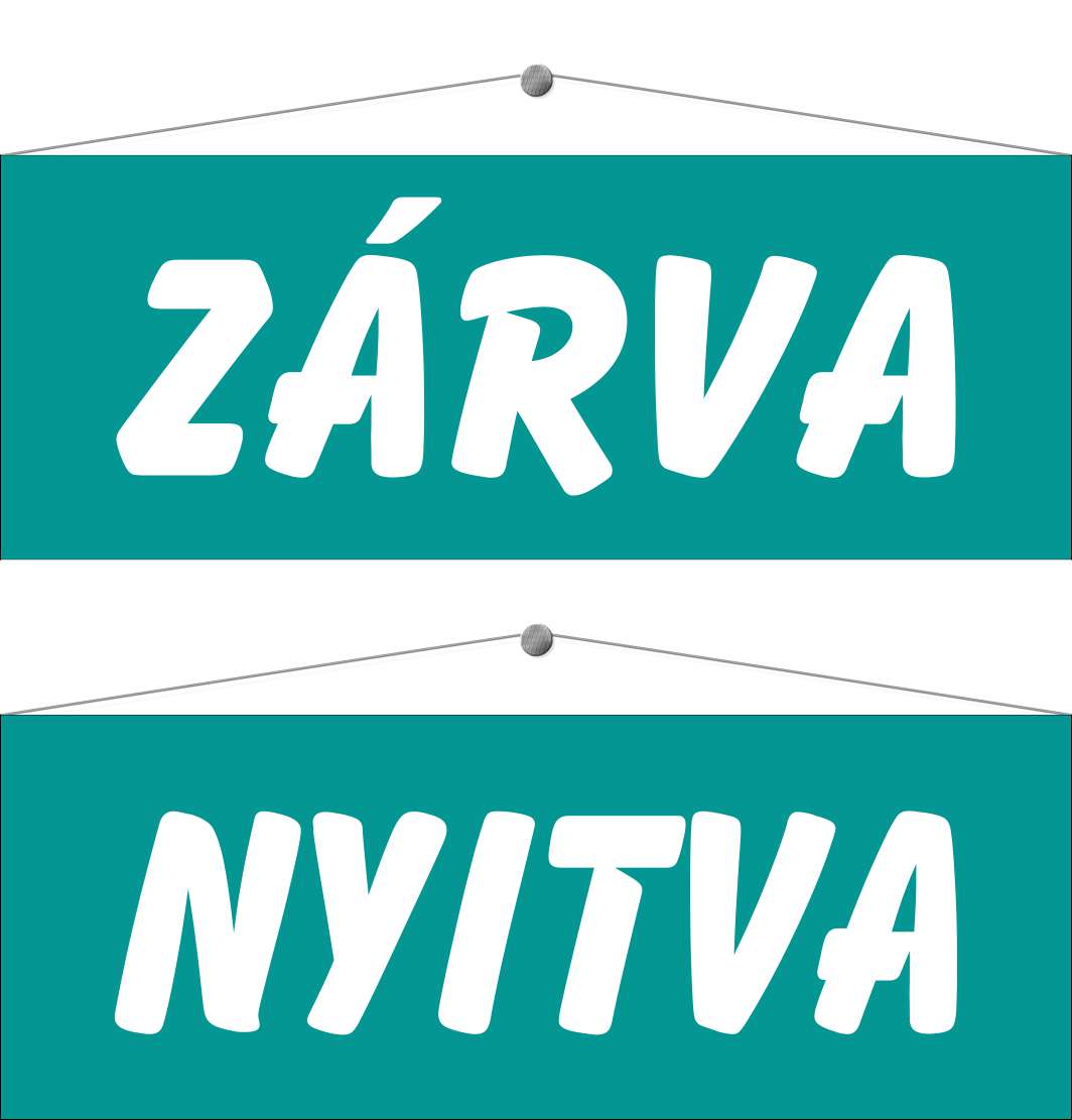 Nyitva - Zárva kétoldalas forgatható TÁBLA