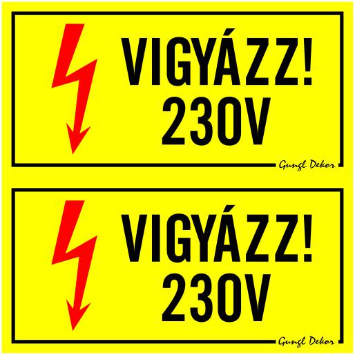 Vigyázz! 230 V MATRICA "B"
