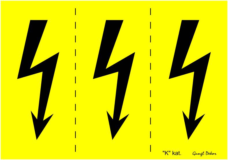 Nagyfeszültségre figyelmeztető villámjelek MATRICA "K"