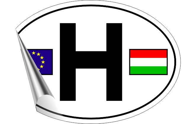 Magyar és EU-s zászlós H betűs MATRICA "B"